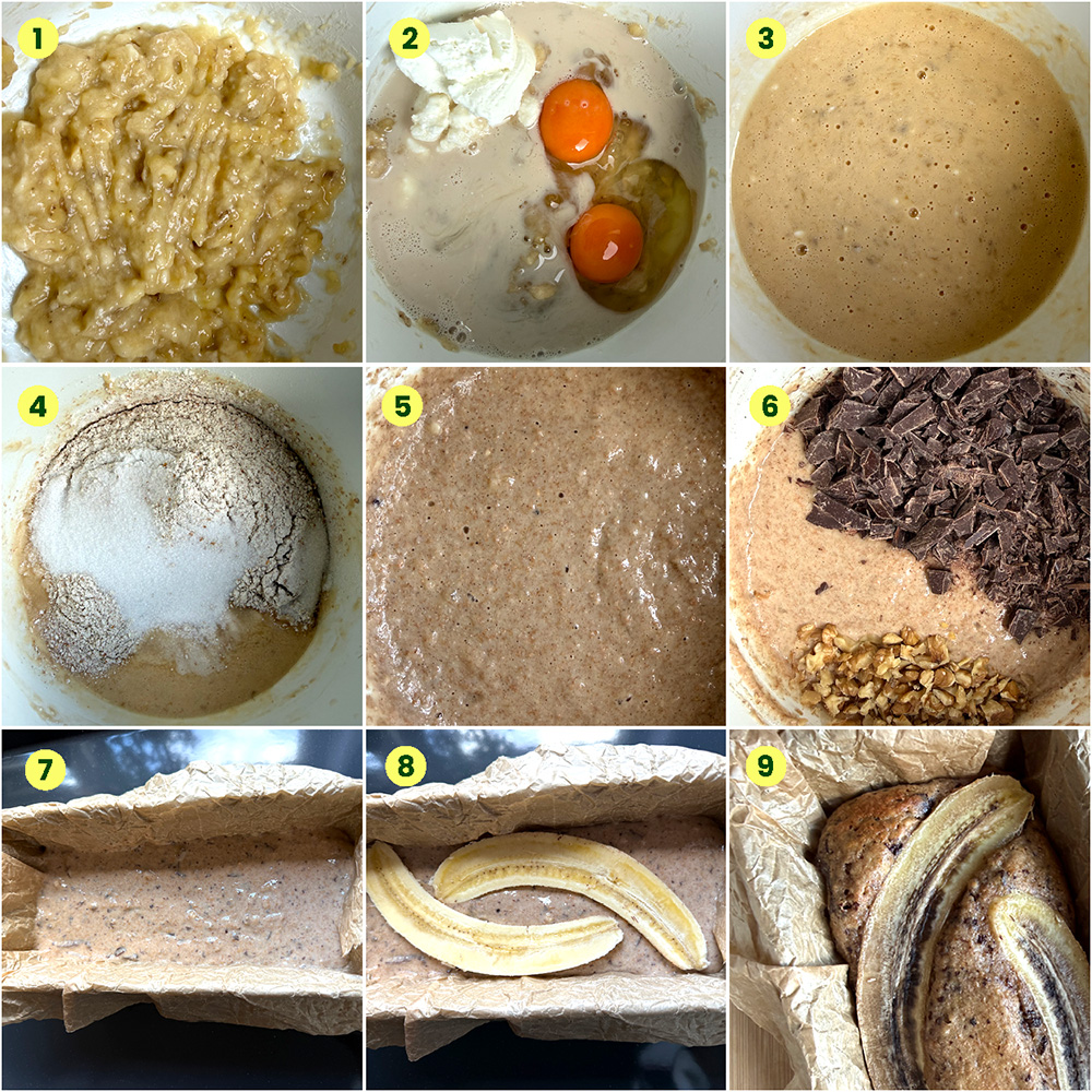 Zubereitung Bananenbrot