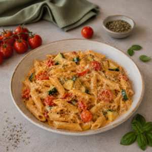 Cremige Mozzarella Zucchini Pasta