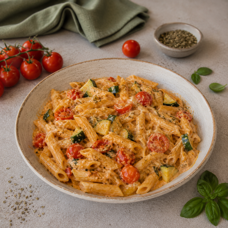 Cremige Mozzarella Zucchini Pasta