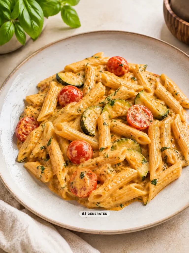 Cremige Mozzarella Zucchini Pasta