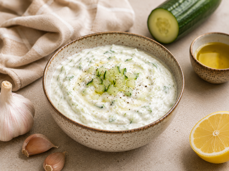 Proteinreiches Tzatziki – einfacher Low-Calorie Dip